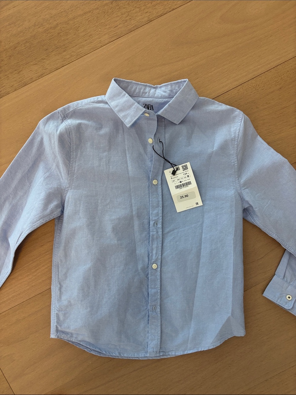 Zara Light Blue Kids Button-Down Shirt